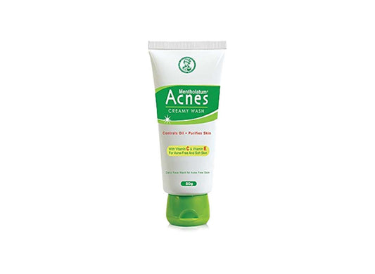 Mentholatum Acnes Creamy Wash Controls Oil + Purtifles Skin 50g