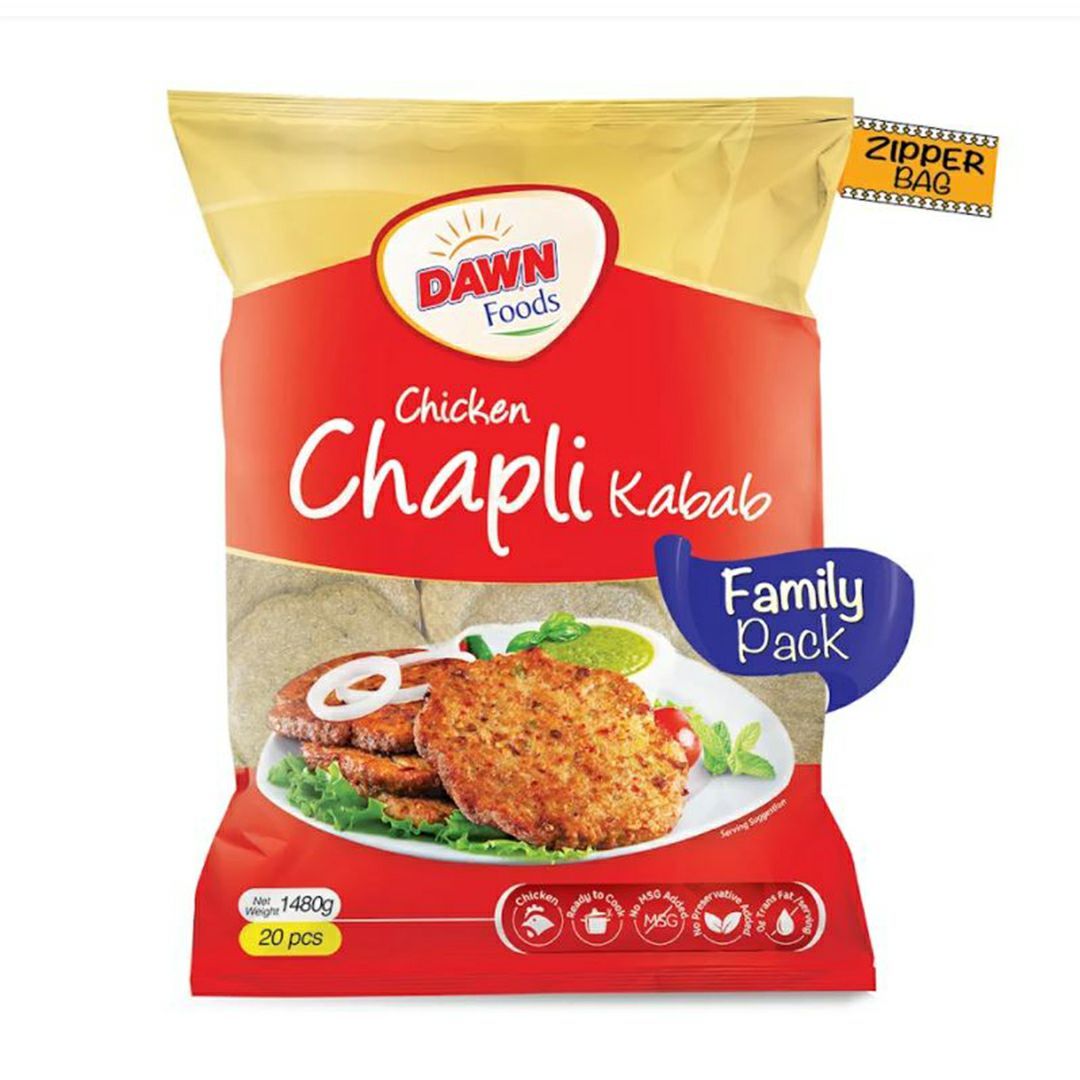 Dawn Foods Chicken Chapli Kabab Family Pack 1480g