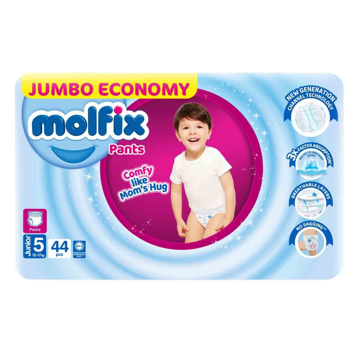 Molfix Diaper Pants Junior Size 5 (12-17Kg) 44 Piece Pack