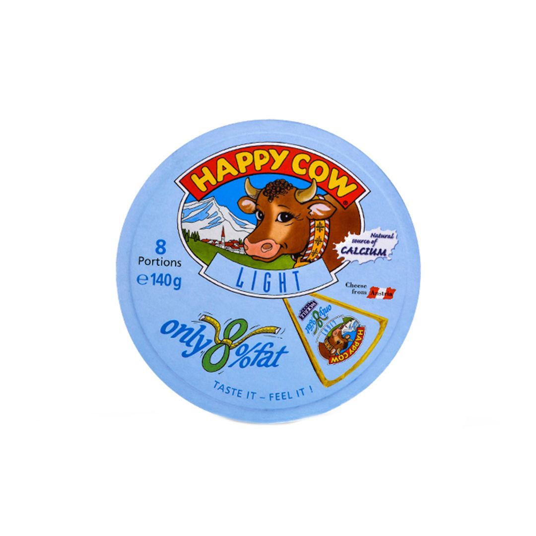 Happy Cow Low Fat Cheese Wheel 8 Portions 140g