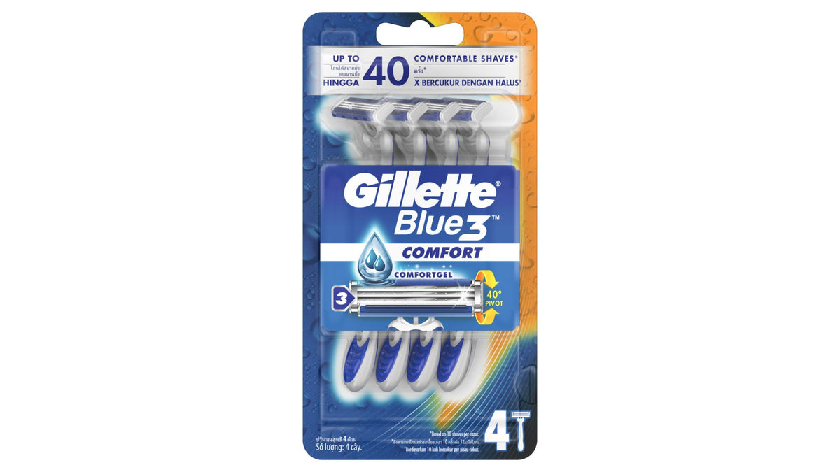 Gillette Blue Comfort Disposable Razor 4 Pieces