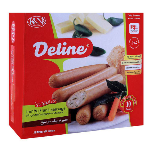 K&N's Jumbo Frank Sausages Jalapeno Peppers & Cheese 740g