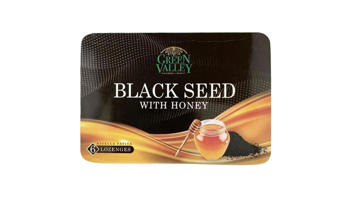 Green Valley Black Seed With Honey Lozenges 6 Tablet Strip