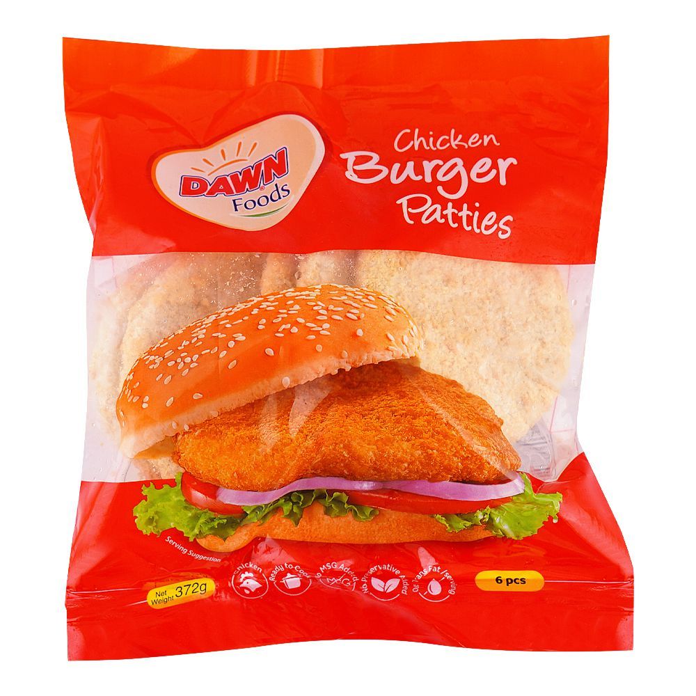 Dawn Chicken Burger Patties 6Pcs 372G