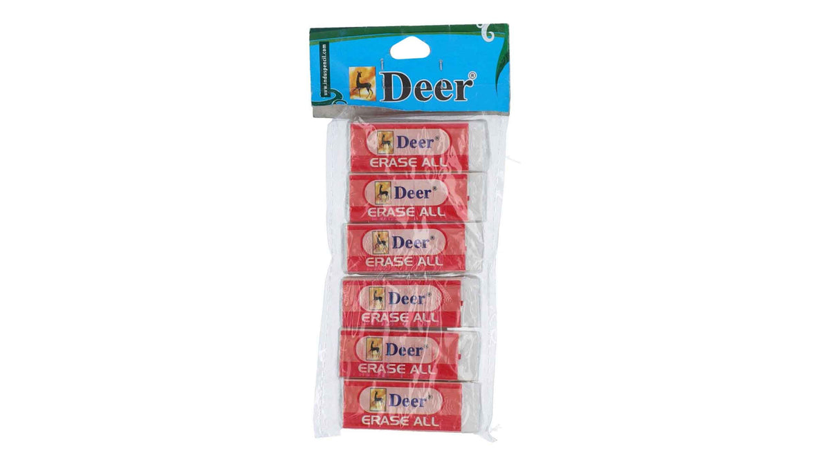 Deer Eraser Poly Bag 6 Pieces