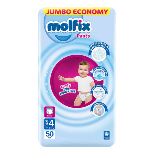 Molfix Diaper Pants Maxi Size 4 (9-14Kg) 50 Piece Pack