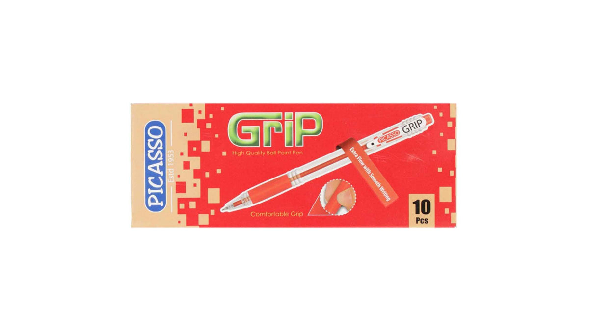 Picasso Grip Ball Pen Red 10 Pieces