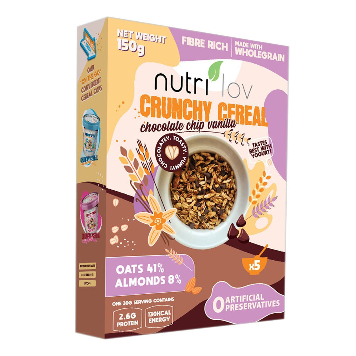 Nutrilov Crunchy Cereal Chocolate Chip Vanilla 150g