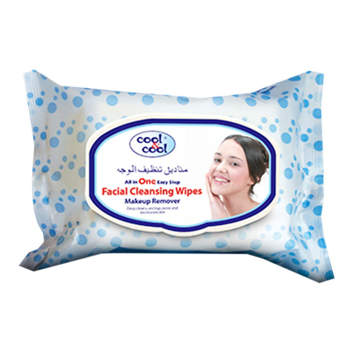Cool & Cool Facial Cleansing & Makeup Removing Wipes 33 Piece Pack