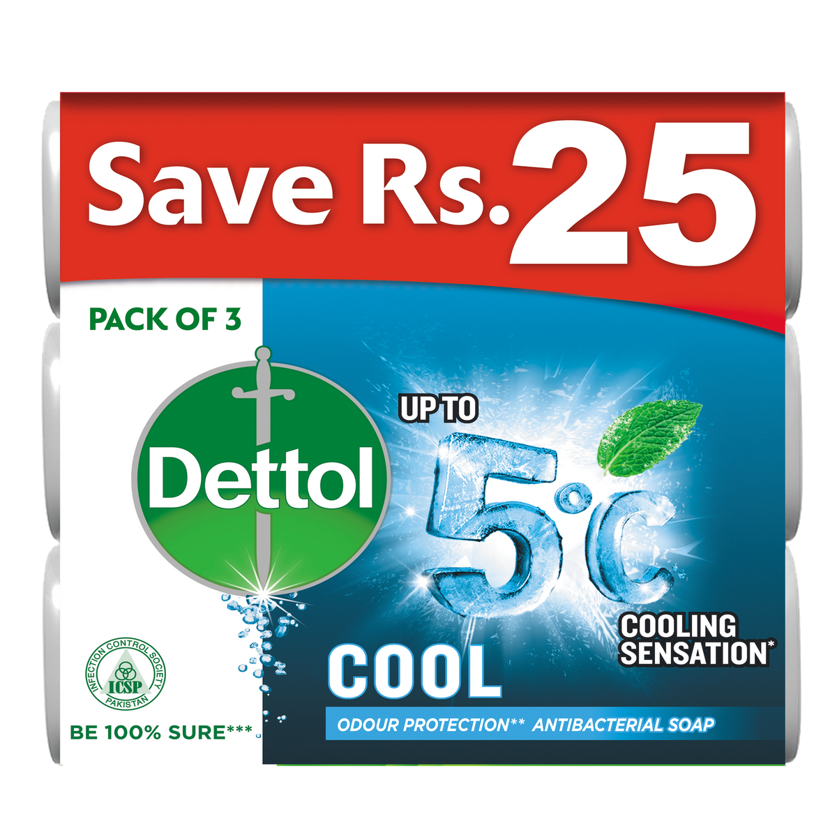 Dettol Soap Cool 3 x 80g Pack