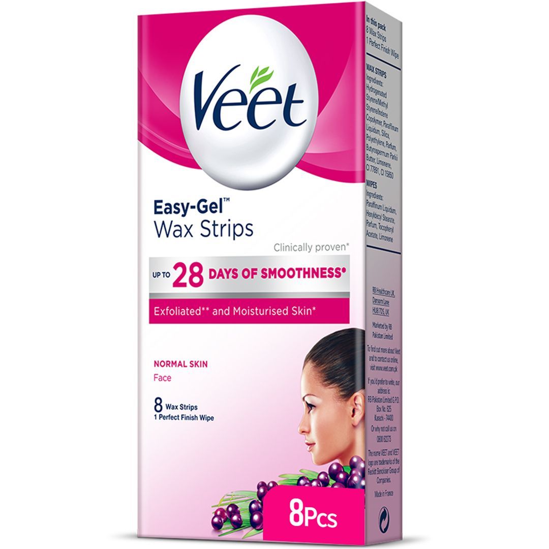 Veet Face Wax Strips Normal Skin 8 Piece Pack