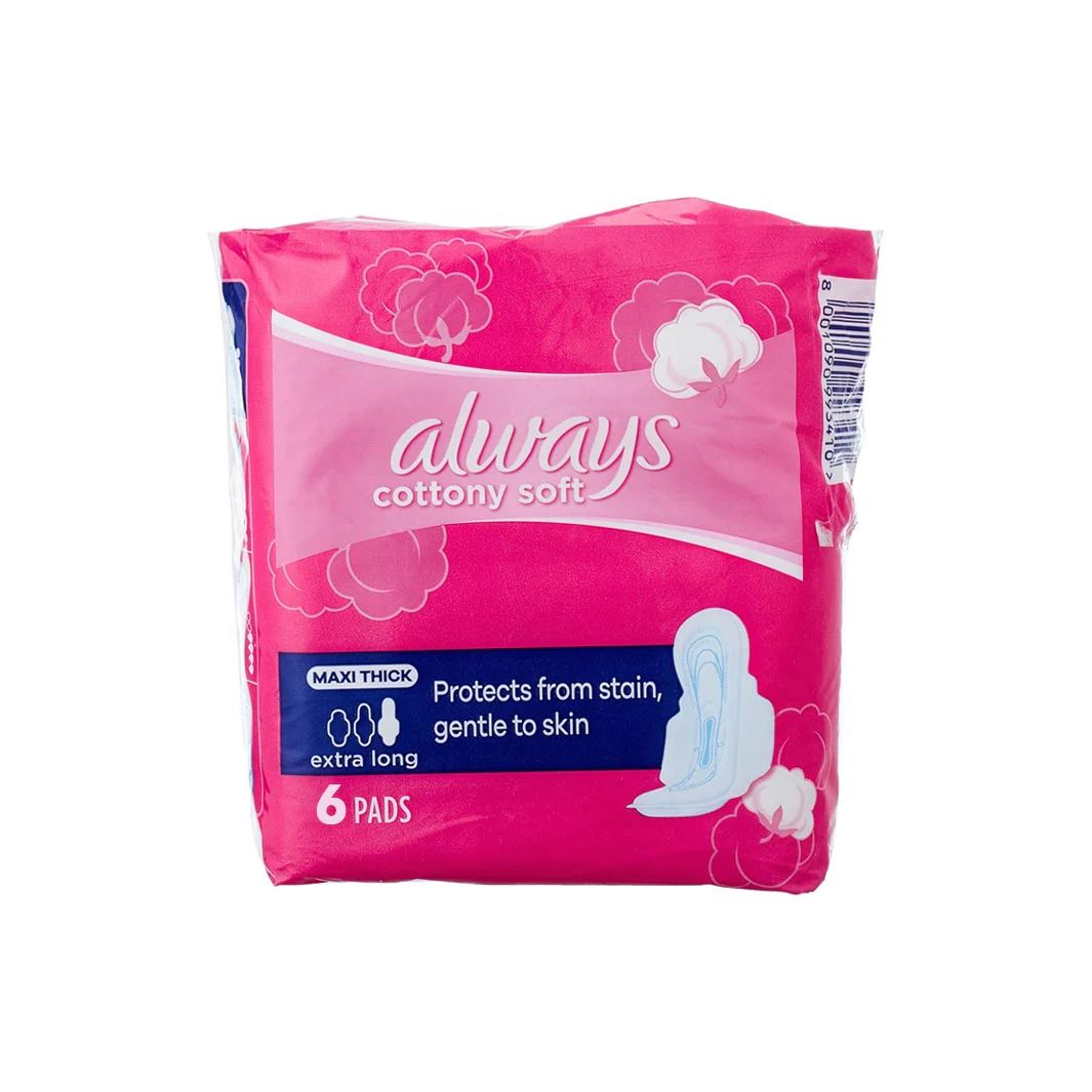Always Sanitary Pads Cotton Soft Extra Long 6 Piece Pack