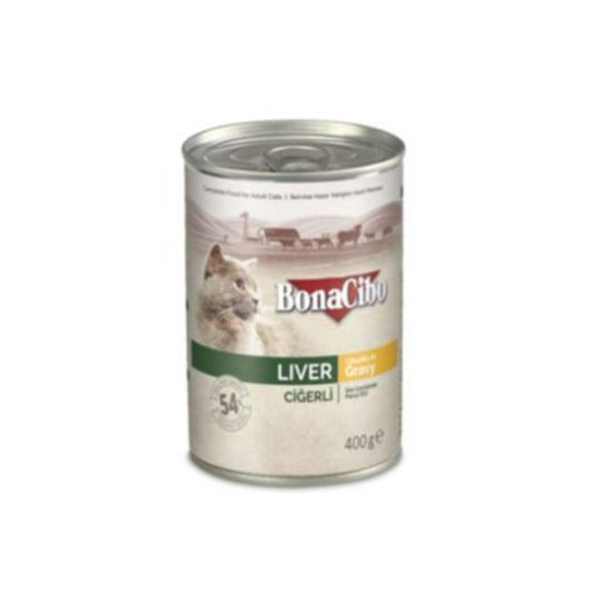 Bonacibo Cat Food Liver Chunks in Gravy 400g