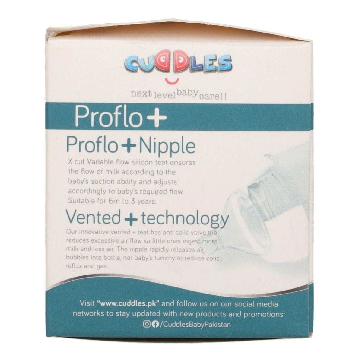 Cuddles Proflo Nipple (6m) Pack of 2 Pieces