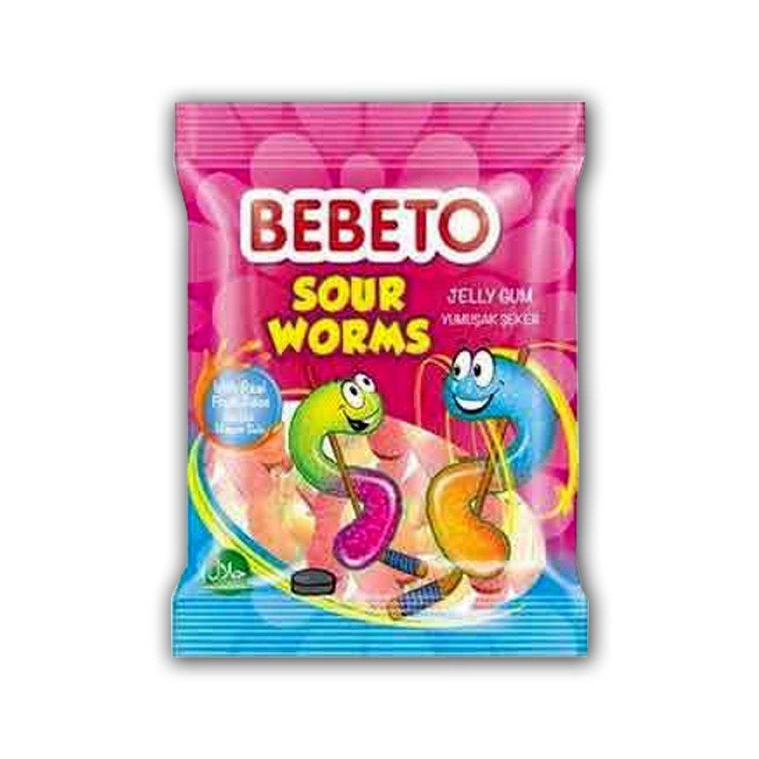 Bebeto Jelly Sour Worms 80g