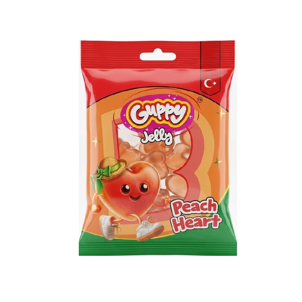 Bingo Guppy Jelly - Peach Heart 80g