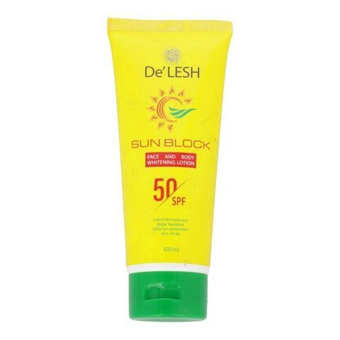 De'Lesh Sun Block Face And Body Whitening Lotion 1 piece 100g