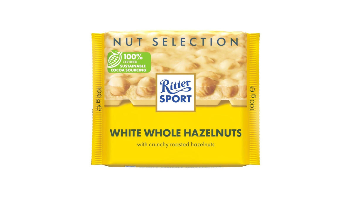 Ritter Sport White Chocolate with Whole-Hazelnut 100g