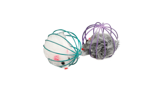 Karlie Flamingo Cat Toy Play Ball With Fur Mouse Imported 1 Piece