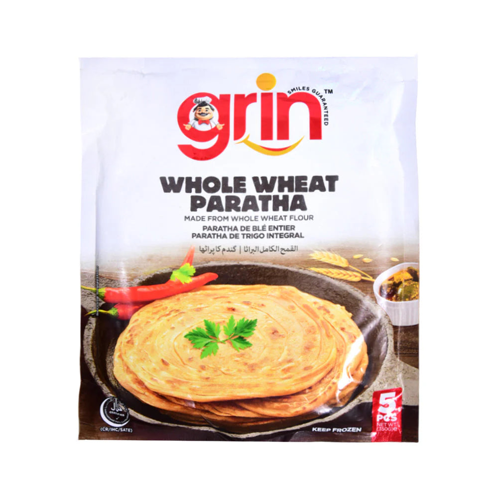 Grin Whole Wheat Paratha 5 Piece 350g Pack