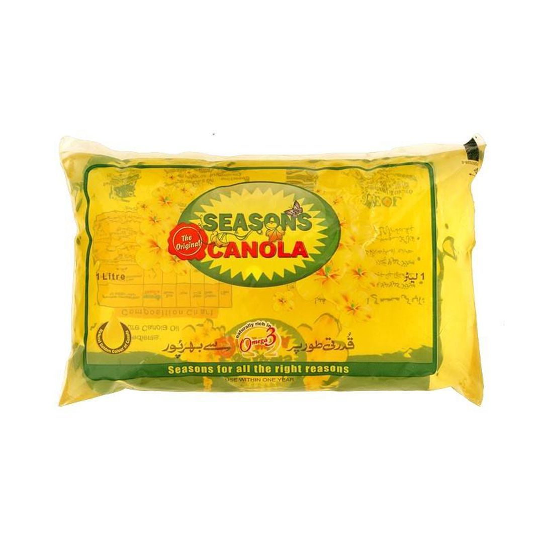 Seasons Canola Oil Poly Bag 1L