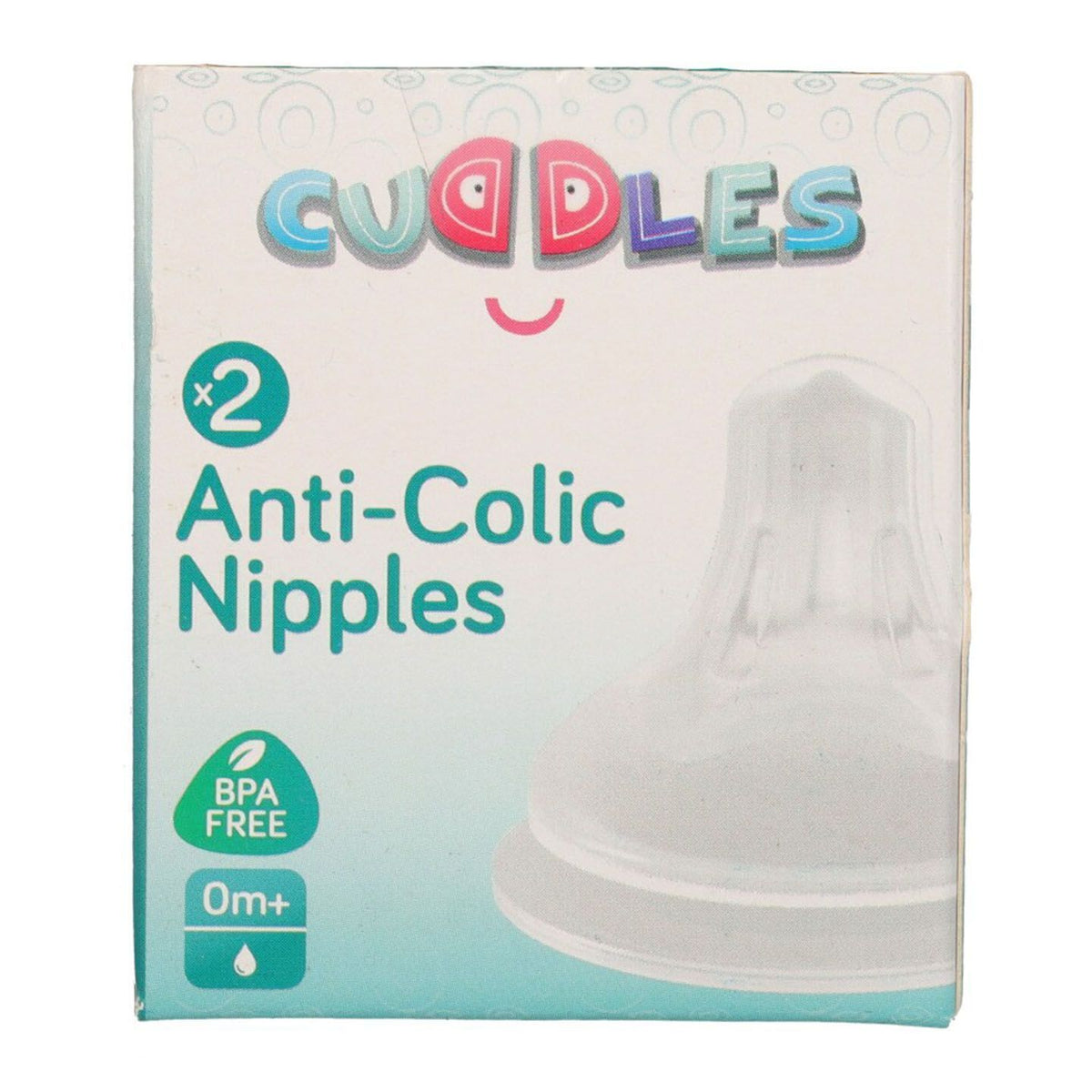 Cuddles Anti-colic Nipples 0m+ Pack 2 Pieces