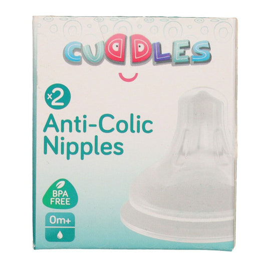 Cuddles Anti-colic Nipples 0m+ Pack 2 Pieces