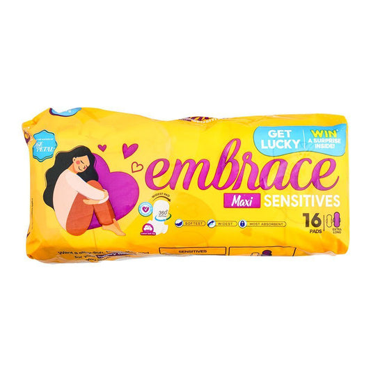Embrace Sensitives Maxi Pads Extra Long 16 Packets