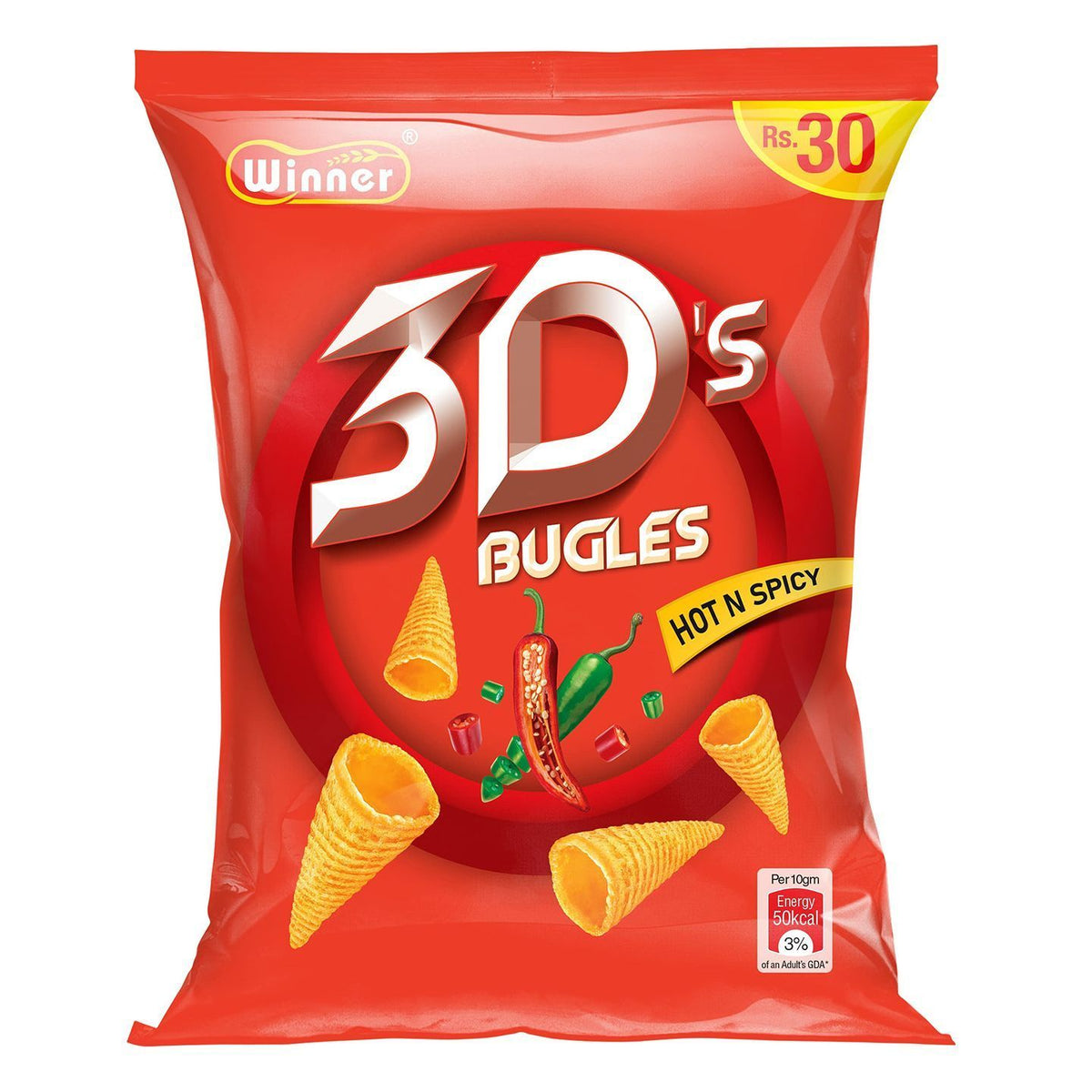 Winner 3D's Bugles Hot N Spicy 30g