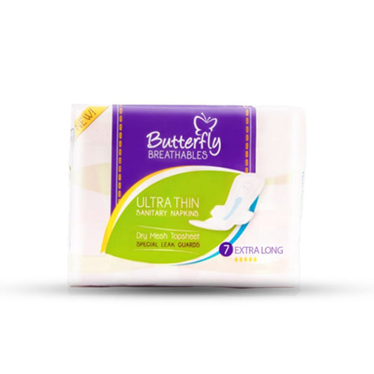 Butterfly Sanitary Pads Breathable Ultra Net Mesh Extra Long 7 Pieces