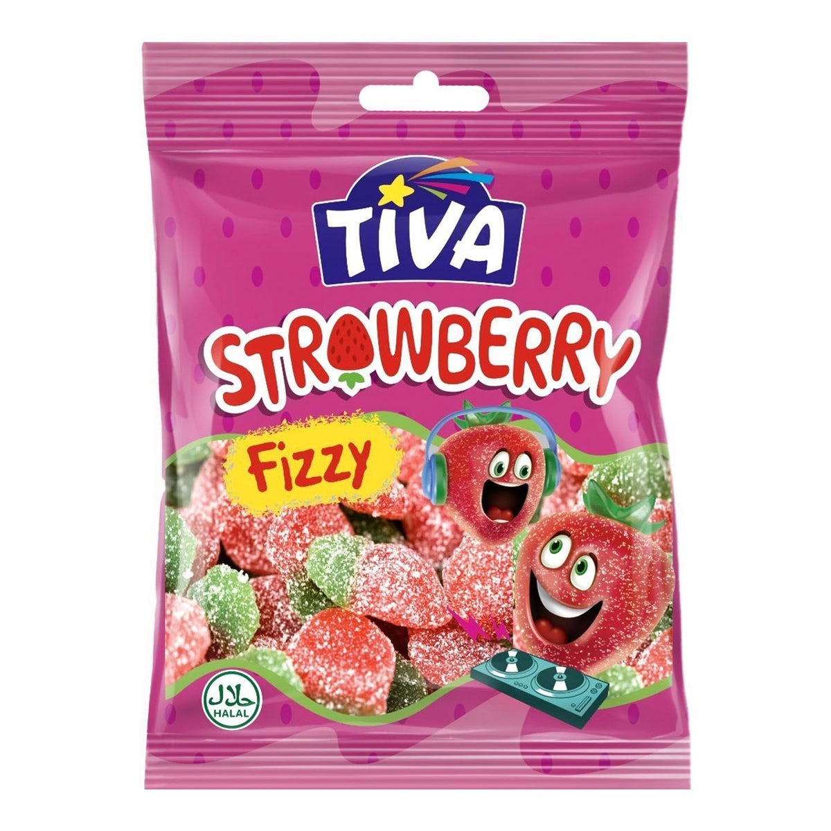 Tiva Fizzy Strawberry Jelly 80g