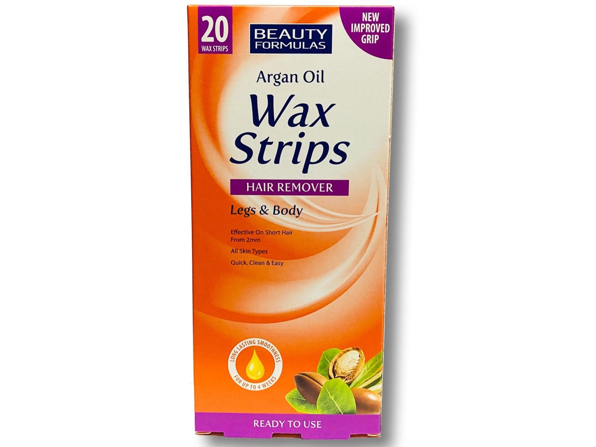 Beauty Formulas Hair Remover Argan Oil Wax Strips 20 Pieces