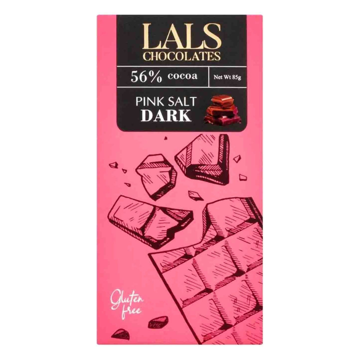 Lals Chocolate Pink Salt Dark 56% Cocoa 85g