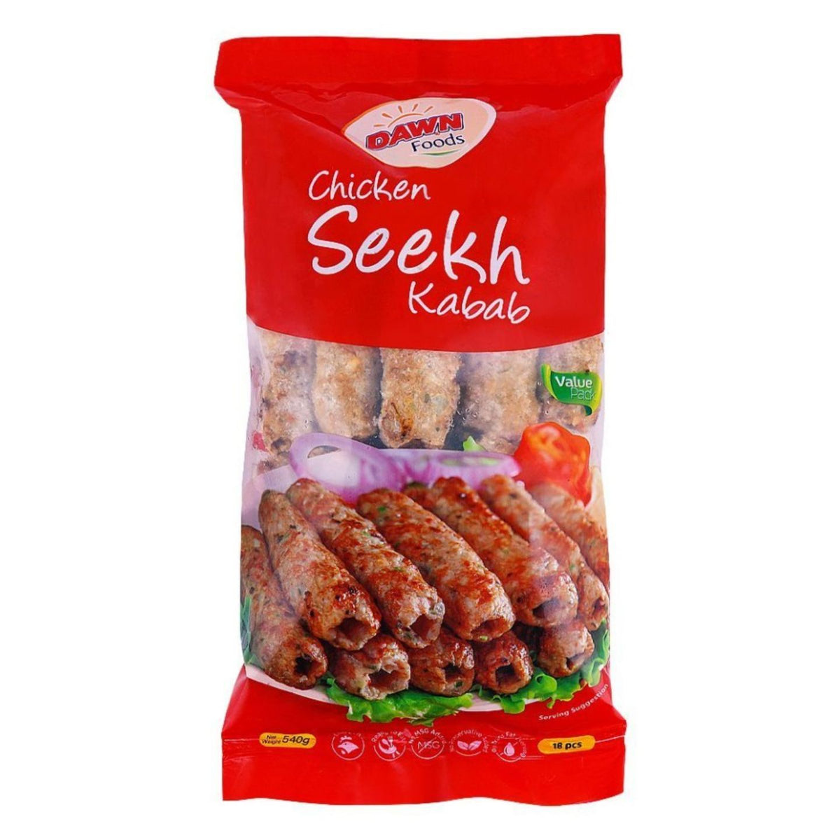Dawn Foods Chicken Seekh Kabab Value Pack (18 Pieces) 540g