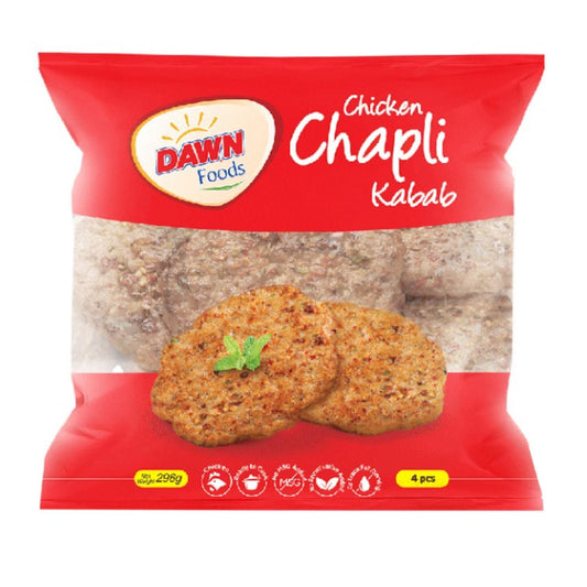 Dawn Foods Chicken Chapli Kabab Regular Pack (4 Pieces) 296g