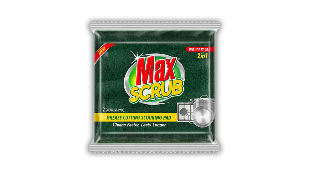 Max Scrub Scouring Pad 2 in 1 Bachat 1 Packet