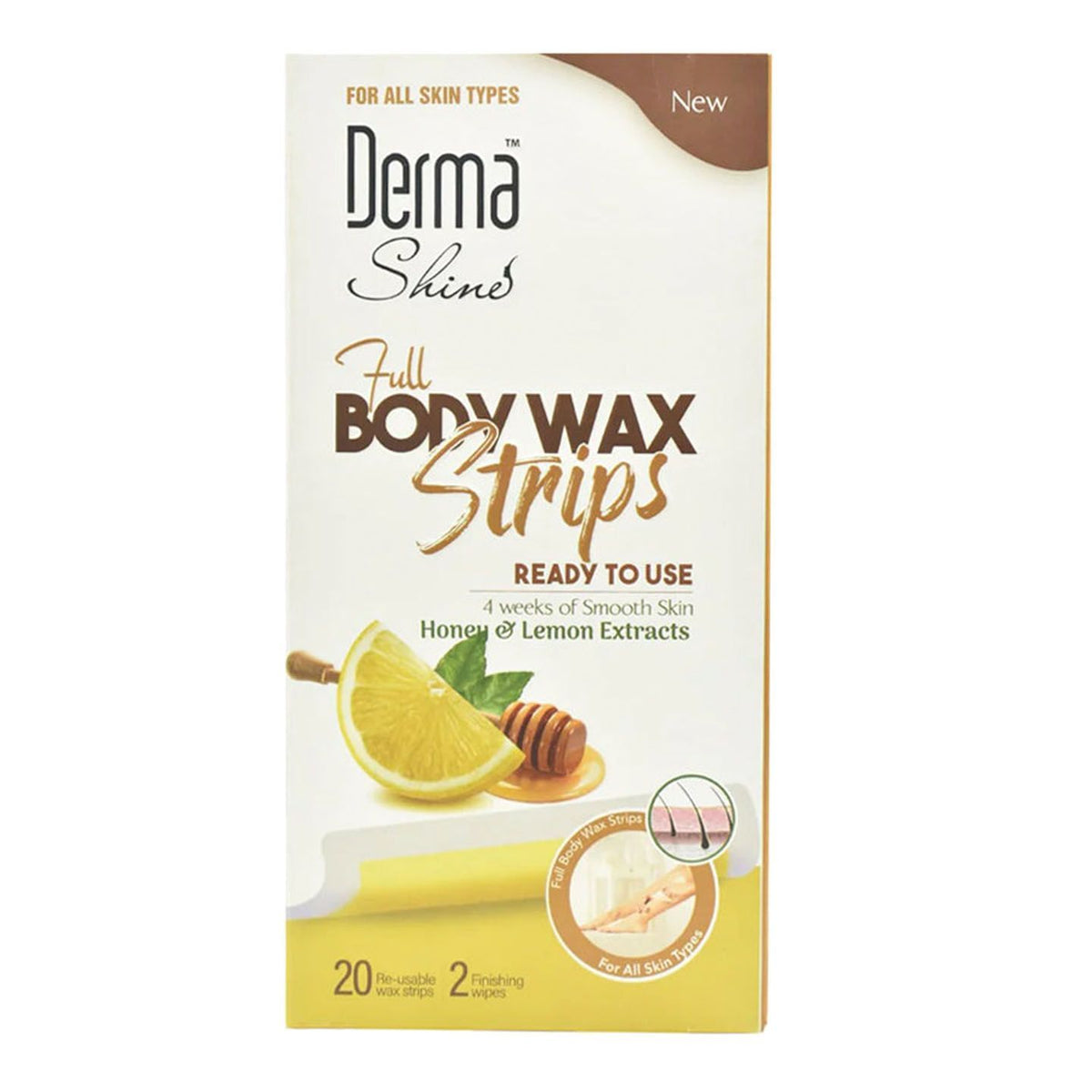Derma Shine Body Strips Ready to Use Honey & Lemon 1 Unit