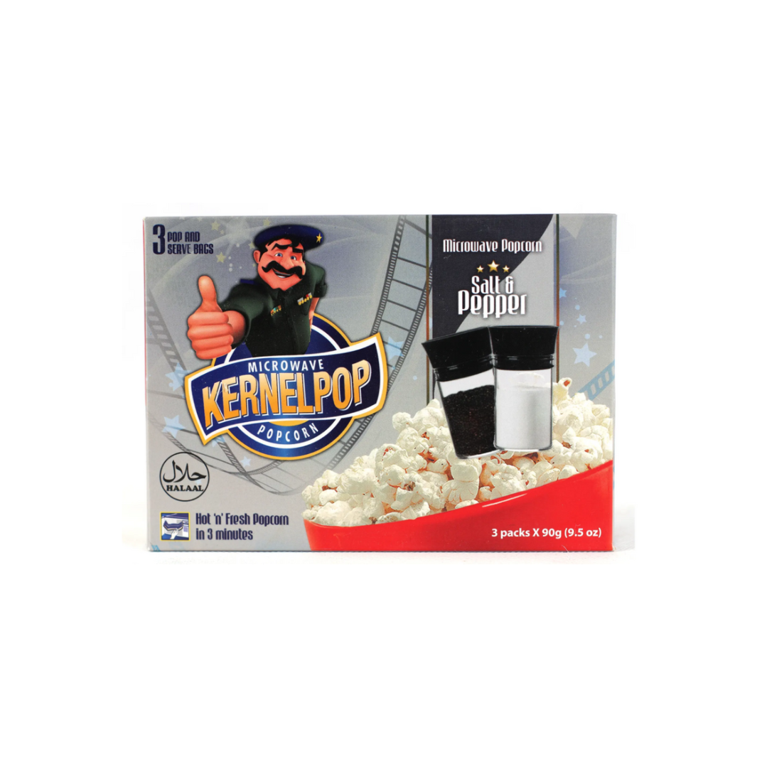 Kernelpop Microwave Popcorn Salt & Pepper 3 Pieces x 90g