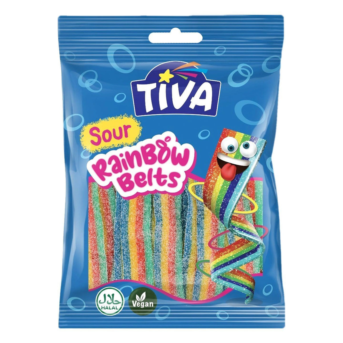 Tiva Sour Rainbow Belts 80g