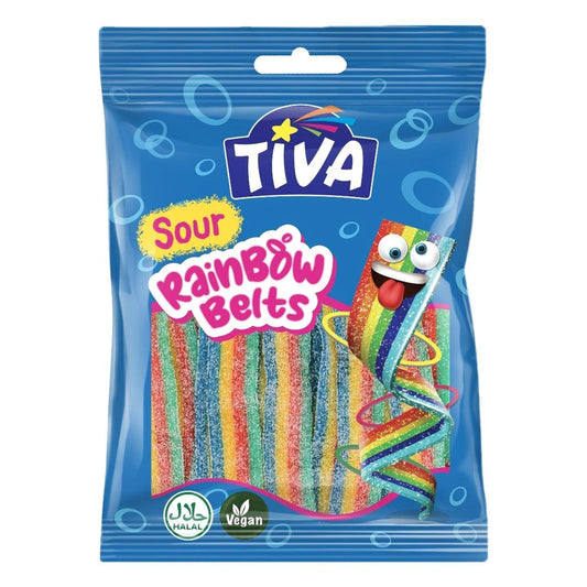 Tiva Sour Rainbow Belts 80g