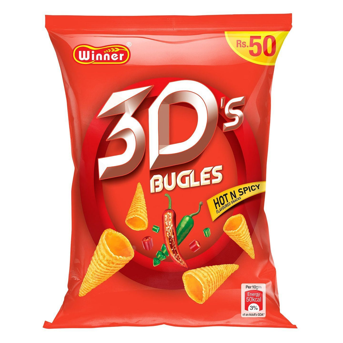 Winner 3D's Bugles Hot N Spicy 50g