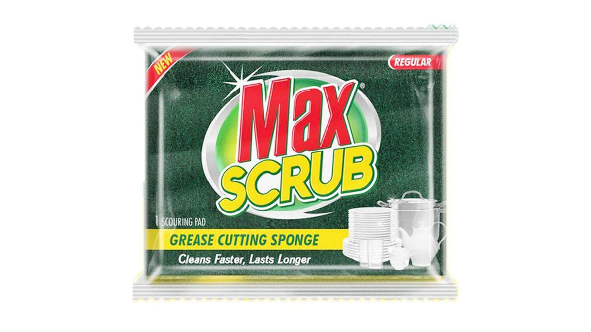 Max Scrub Scouring Pad with Sponge Single L 1 Unit