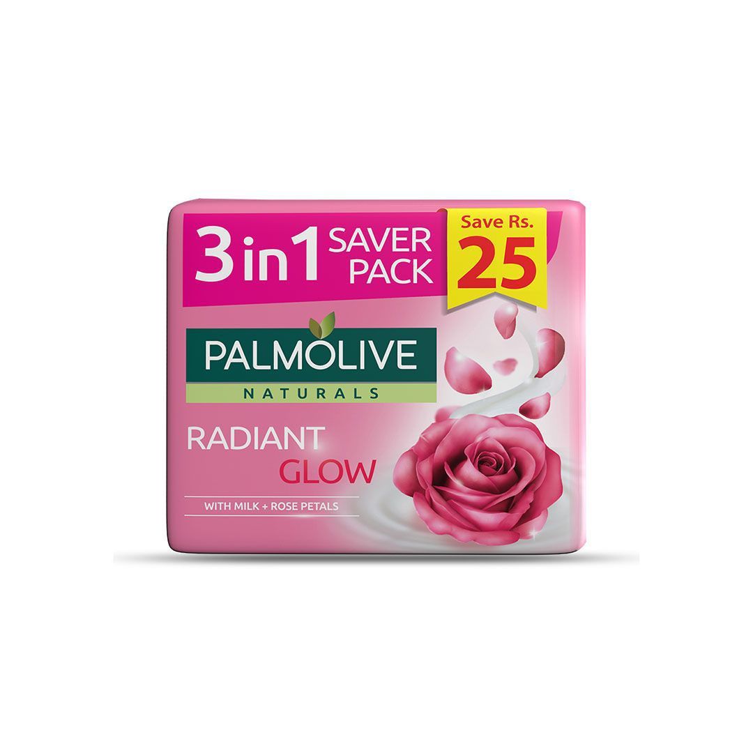 Palmolive Radiant Glow Naturals Bar Soap 3 x 130g Pack
