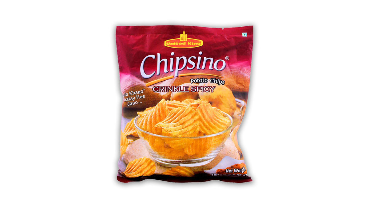 United King Chipsino Potato Chips Crinkle Spicy 100g