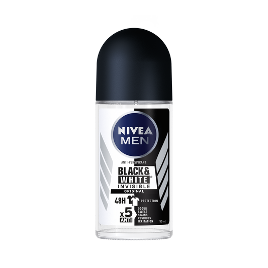 Nivea Deodorant Roll On Men Black & White Invisible 50ml