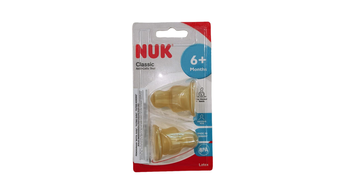 NUK Teat Silicone L Size (0-6 Months) 2pcs