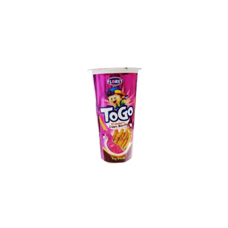 Floret Togo Strawberry Stick Biscuits With Toy Inside 40g