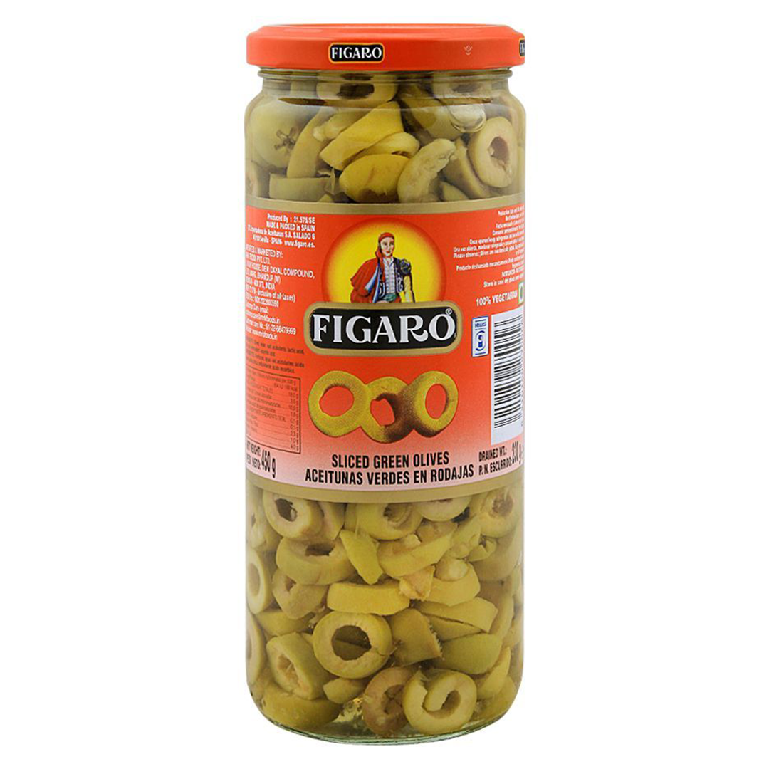 Figaro Green Olives Sliced Imported 450g