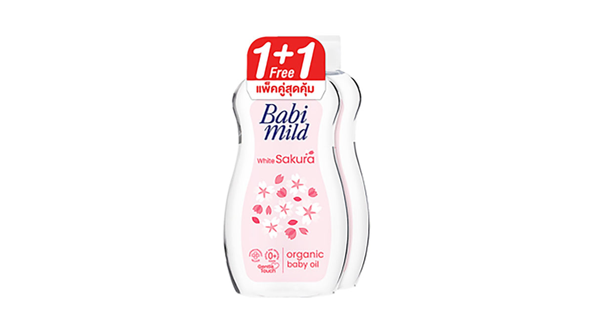 Babi Mild White Sakura Organic Baby Oil 2 x 200ml