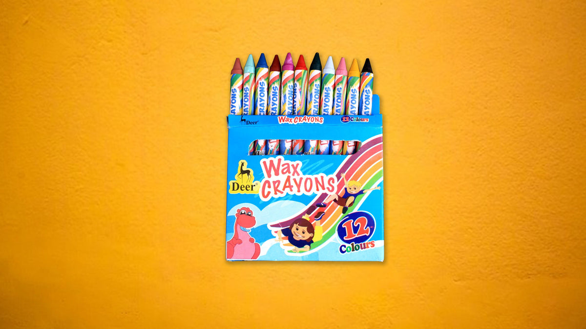 Deer Wax Crayons Colors (1 Set) 12 Pieces